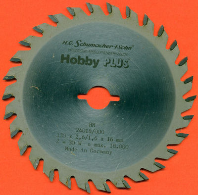 H.O. Schumacher+Sohn Hartmetallbestücktes Kreissägeblatt Hobby PLUS Ø 130 mm, Bohrung 16 mm