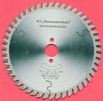 H.O. Schumacher+Sohn Hartmetallbestücktes Präzisions-Kreissägeblatt Ø 150 mm, Bohrung 20 mm