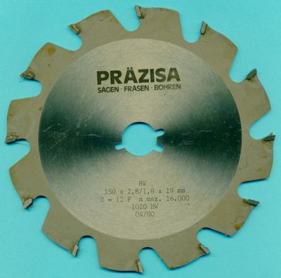 PRÄZISA Jännsch Hartmetall-Kreissägeblatt Flachzahn grob, Ø 150 mm, Bohrung 19 mm (3/4’’)