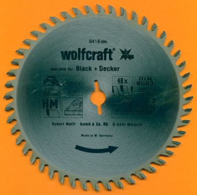 wolfcraft Serie orange Handkreissägeblatt HM Viel-Wechselzahn, Ø 156,5 mm, Bohrung 12,7 mm (1/2’’)
