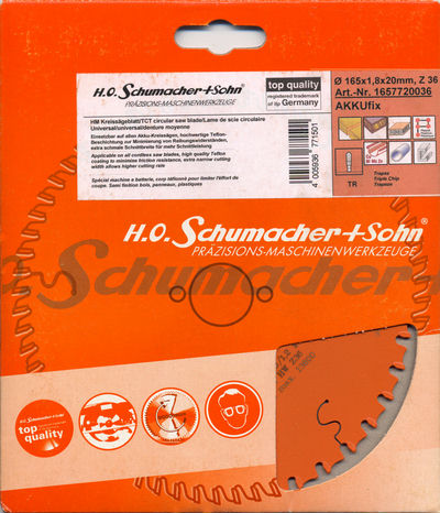 H.O. Schumacher+Sohn Hartmetallbstückte Kreissägeblätter AKKUfix